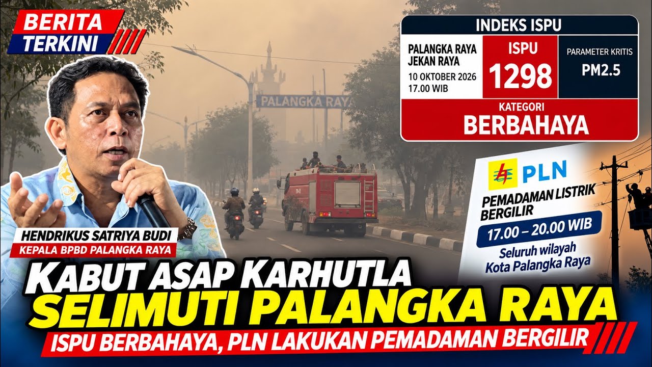 Kabut Asap Karhutla dan Pemadaman Listrik Bergilir, Ini Kondisi Palangka Raya
