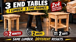 2 Minutes vs 2 Hours vs 2 Days: 3 End Tables from 2x4s