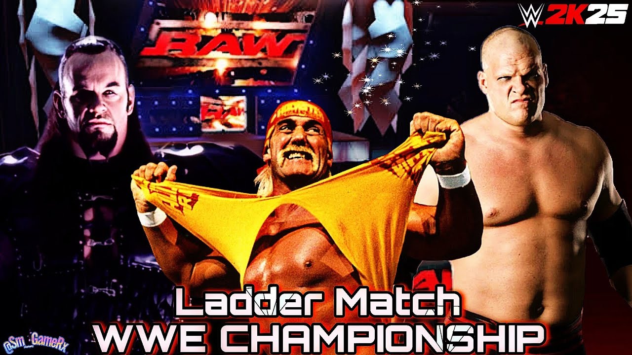 Kane vs The Undertaker vs Hulk Hogan | Triple Threat Ladder Match | WWE Championship (90s Belt)