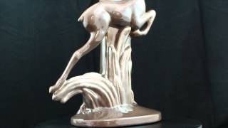 Haeger Mid-Century Art Deco Leaping Gazelle Vase