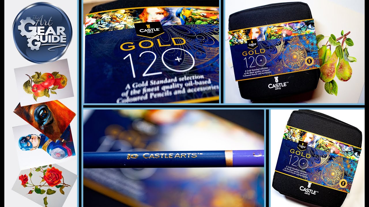 Castle Art Supplies Gold Standard 120 Coloring Pencils Tin Set 