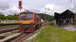 รถเร็ว ข.168 เข้าชุมทางทุ่งสง รถจักร Alsthom 4121 ทำขบวน