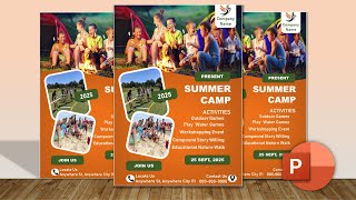 Camping Poster Template Design in PowerPoint