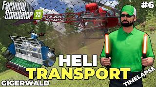 FLYING EQUIPMENT TO REMOTE MEADOWS WITH HELICOPTER! 🚁 | Swiss Alps | Farming Simulator 25 | EP 6