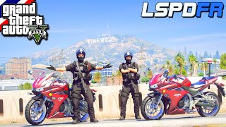 GTA V - LSPDFR มาเป็นตำรวจในเกม GTA V จ่าตั้มตำรวจสายตรวจหมวกทอง ไล่ล่าคนร้ายขโมยรถ #196