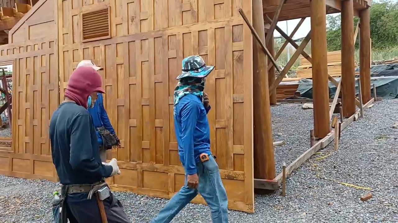 มาดูช่างทำบ้านทรงไทย โครงการรับสร้างบ้านทรงไทย ไพรัชทรงไทย อ.ป่าโมก จ.อ่างทอง