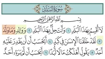 سورة البلد آية (١-٤)
