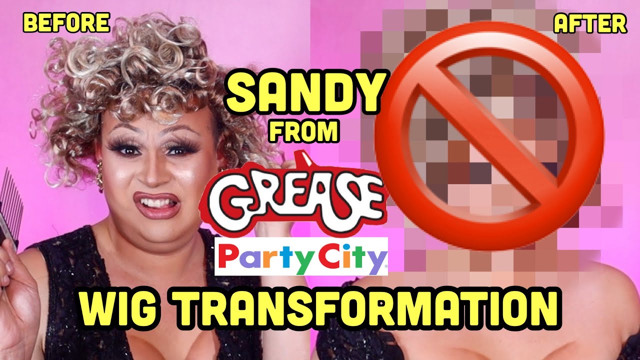 $21 SANDY FROM GREASE PARTY CITY WIG TRANSFORMATION - YouTube