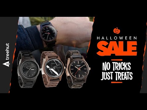 Flat $30 OFF Men’s Black Wooden Watches — Halloween Sale Ends Soon! - video from Treehut