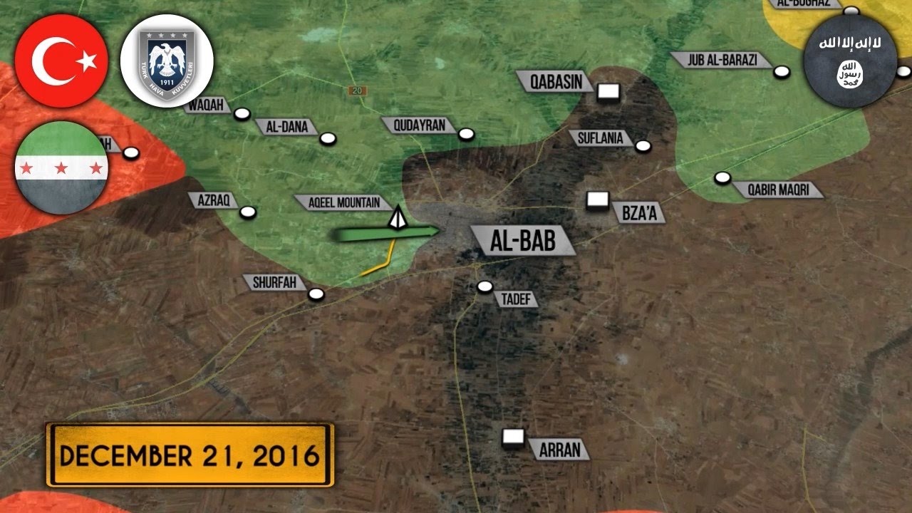 22 декабря 2016. Военная обстановка в Сирии. Бои за Эль-Баб. Русский перевод.
