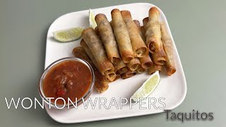 How To Use Wonton Wrapper To Make Finger Foods : Idea #3 : Wonton Taquitos