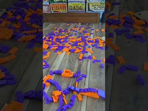 plasma purple & orange domino setup! 🟣🟠 #domino #chainreaction #satisfyingvideo #asmr #creativity