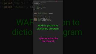 WAP in python dictionary program | dictionary program in python #coding #python #aktupyq #shortsfeed