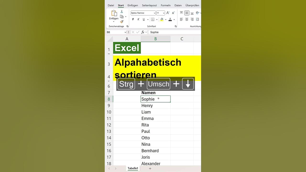 Excel alphabetisch sortieren f r texte oder zahlen aufsteigend oder