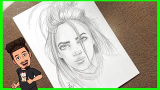 DESENHANDO A BILLIE EILISH ESBOÇO A MÃO LIVRE