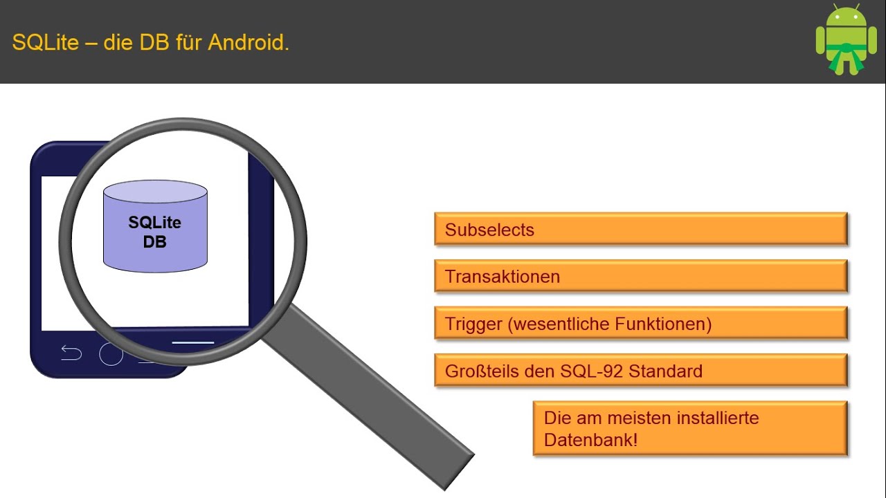 Android Tutorial SQLite Grundkonzept (Grüngurt Pt. 1) - YouTube