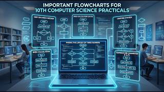 10th Computer Science Practicals 2026 | Important Flowcharts with Solutions