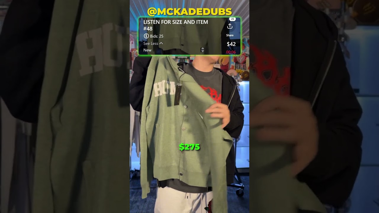 Live Auction "Always Stay Humble Sweater" #whatnot #reselling #liveauction #streetwear #liveselling