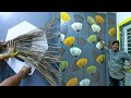 3D spray painting wall design with Broom