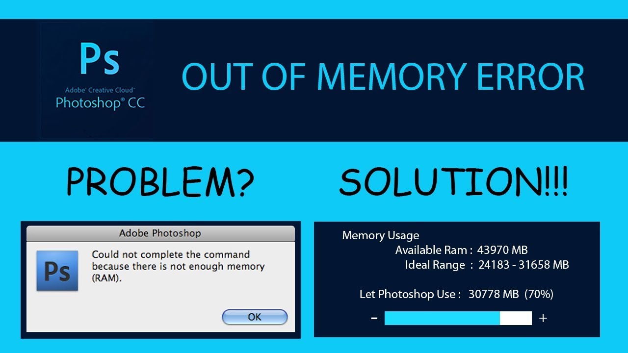 Ram error. Out of Memory ошибка. Photoshop Ram Error. Ram ошибка фотошоп. Error not enough Memory.