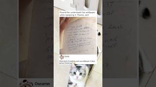 Found a hidden note junder old wallpaper from 1997 #memes #funny #viral
