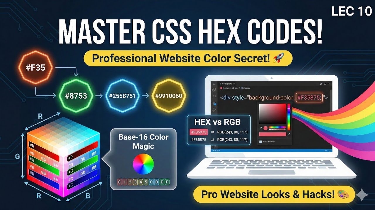 Hexadecimal Color System in CSS | How to use HEX Codes in Hindi ...