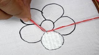 Fantastic checkered stitch flower design/hand embroidery beautiful flower design