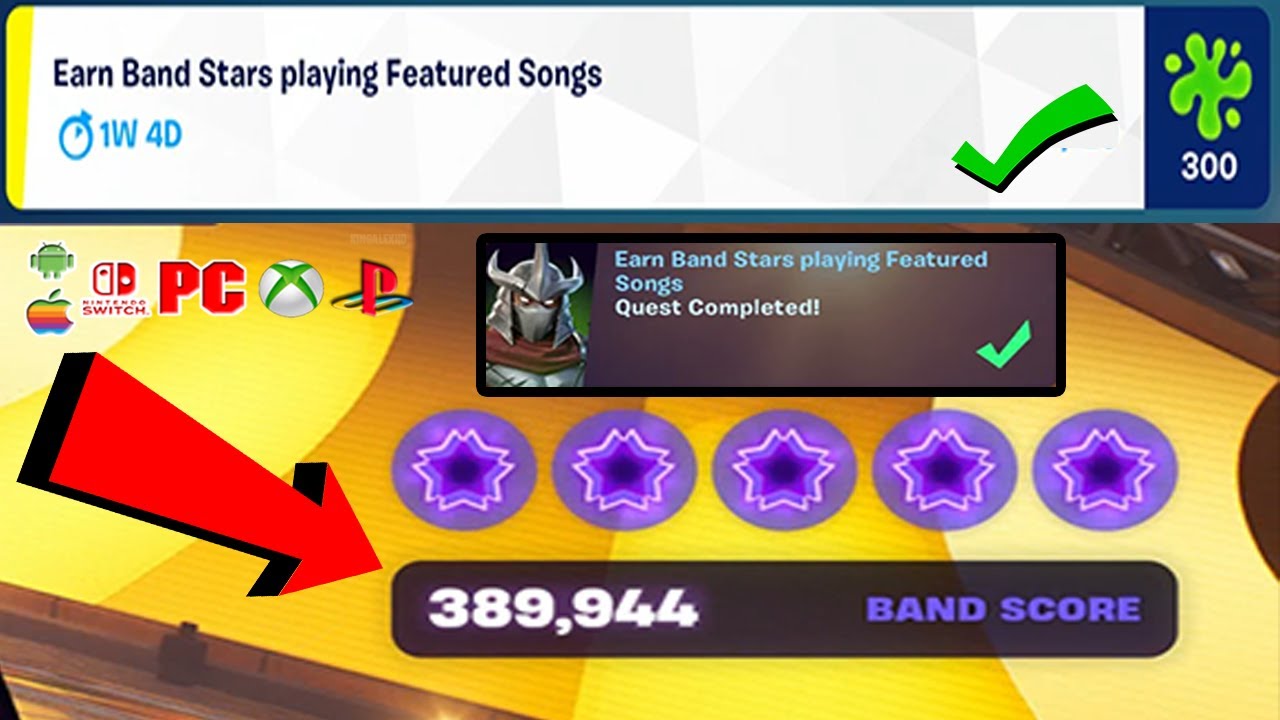How to EASILY Earn Band Stars playing Featured Songs Fortnite locations