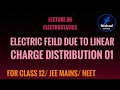 Lecture 06  electric feild due to lienar charge distribution 01  electrostatics by saras nishad