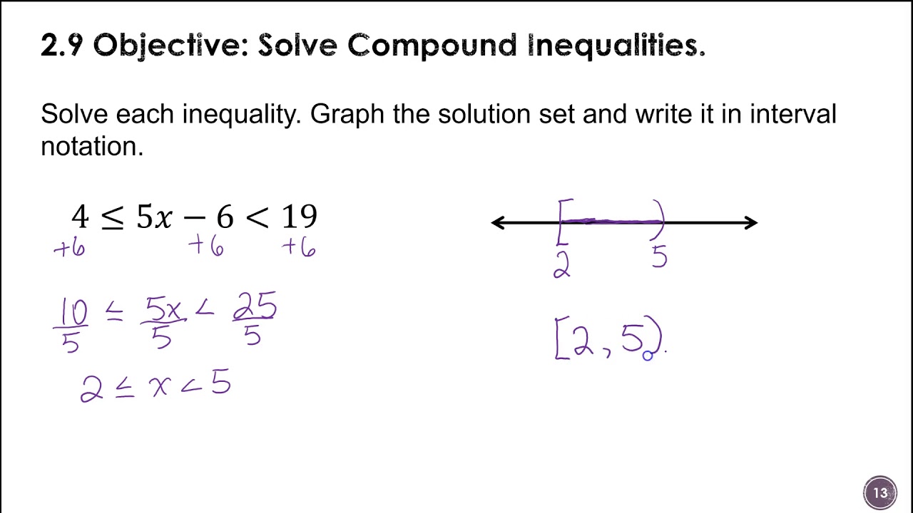 solving compound inequalities assignment quizlet