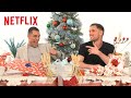 The rebel moon cast competes in speedwrapping presents  netflix