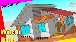 Modern Assam Type House // Model 46 // With 3 Bedroom