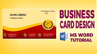 How to Create Professional Business Card Design in MS Word | MS Word Tutorial
