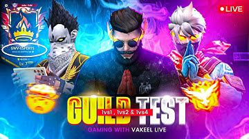 FREE FIRE LIVE CUSTOM ROOM || 1V2 1V3 & 1V4 GUILD TEST SOON INDIA TOP-5 #freefire #shorts #guildtest