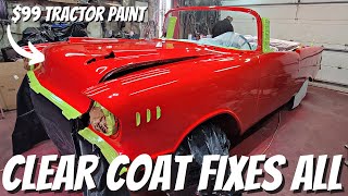 $69 Clear Coat Instantly Fixes A BAD paint Job  1957 Chevy Rag Top