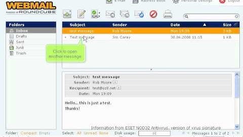 How to open an email message Roundcube - Canadian Web Hosting