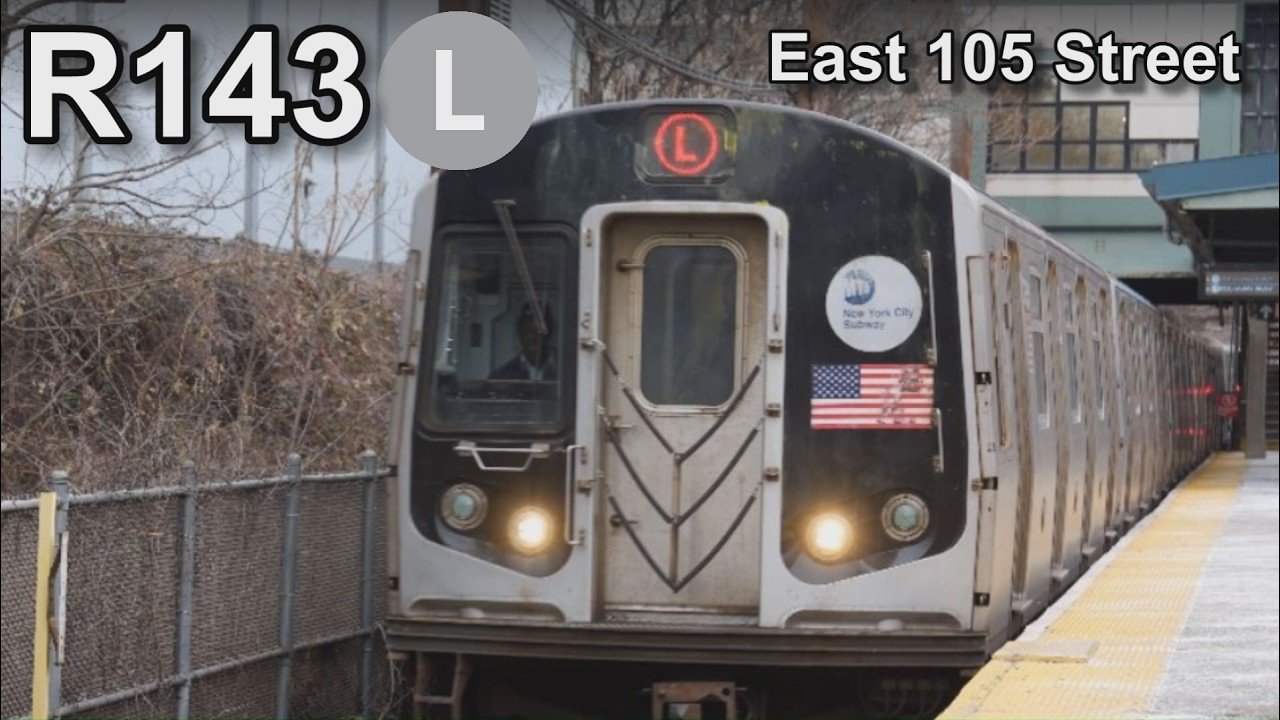 NYC MTA Subway R143 East 105 Street L Train Action - YouTube
