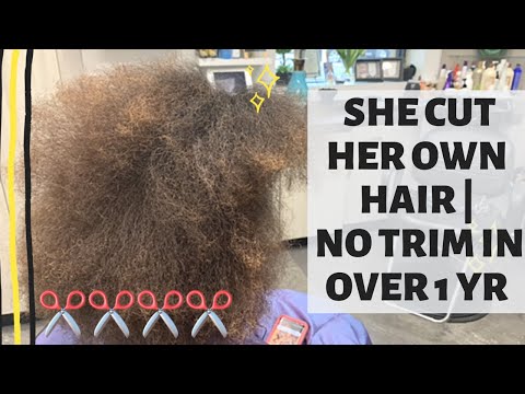 How to fix damaged hair She cut her own hair no trim in over 1 5 years