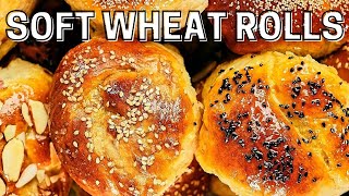 Soft Wheat Rolls | Fluffy Wheat Dinner Rolls