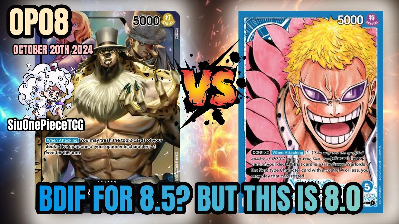 BDIF IN 8.5? BUT IT'S 8.0 | OP8 ⚫ Rob Lucci VS. 🔵 Doflamingo One Piece Trading Card Game TCG POV