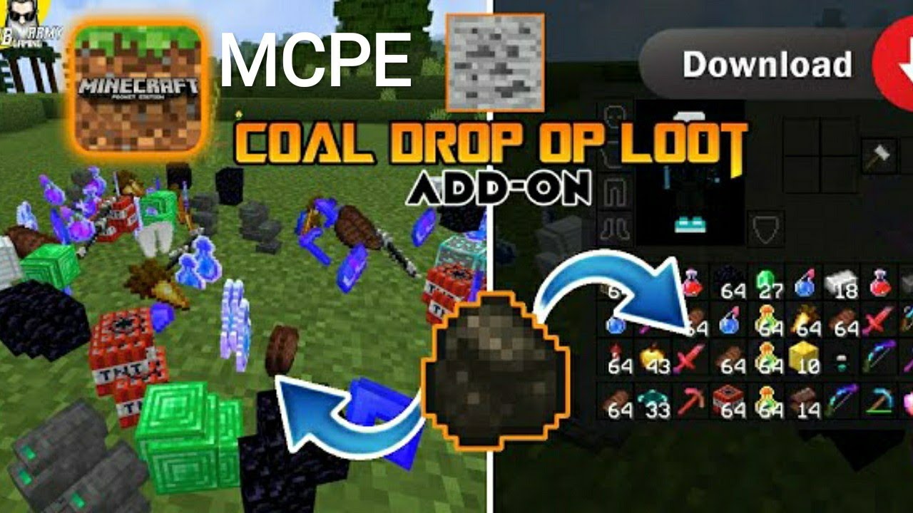 Playing Minecraft but coal drops op loot with download link - YouTube