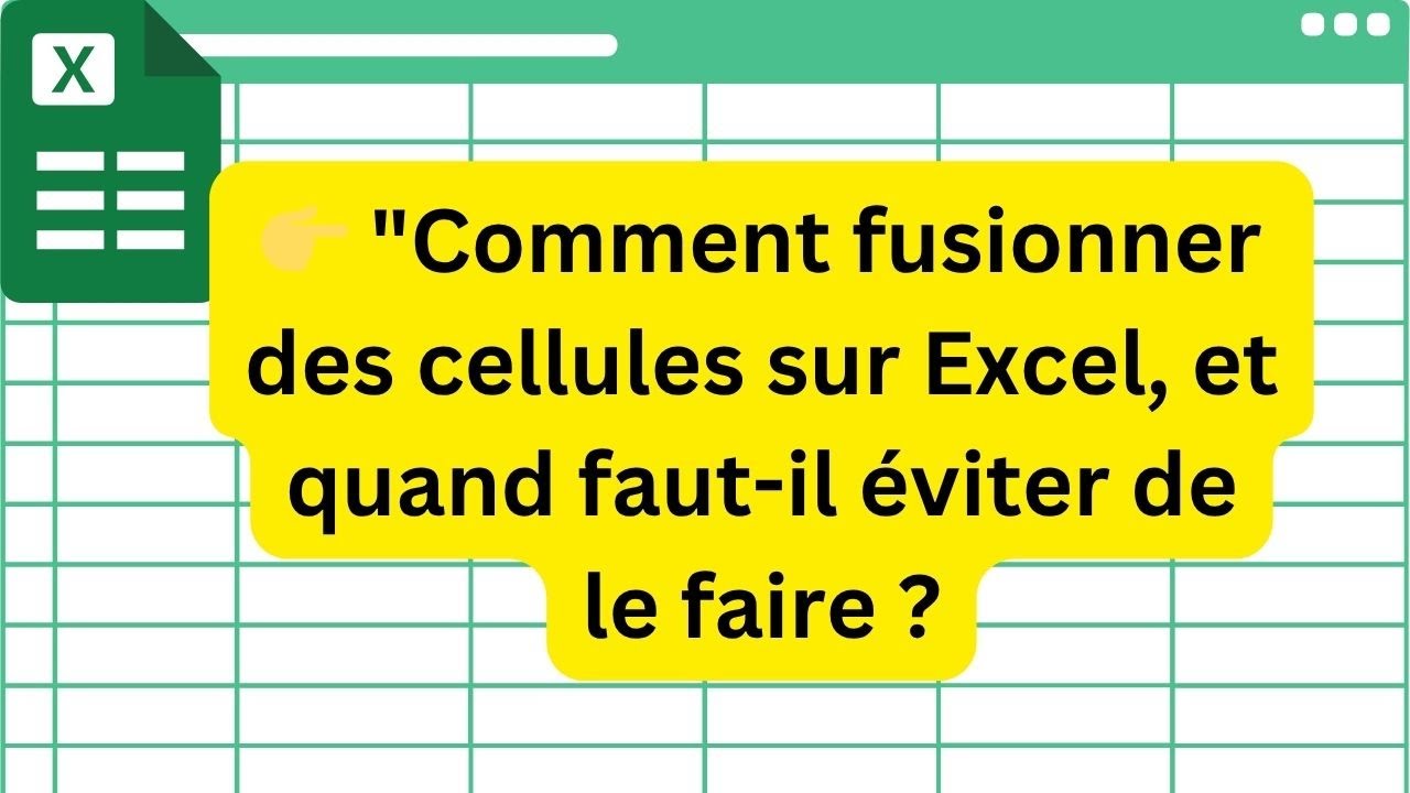 Comment fusionner des cellules sur Excel ? - YouTube