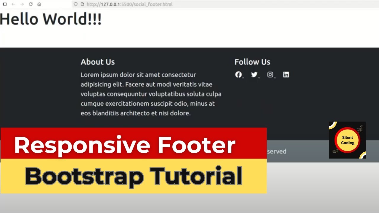How To Make Responsive Footer Using Bootstrap? - Bootstrap Tutorial ...