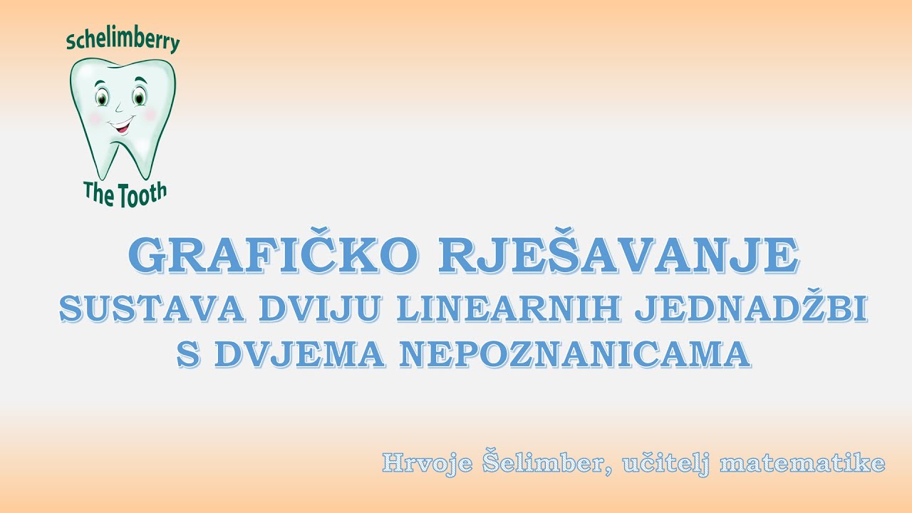 GRAFIČKO RJEŠAVANJE SUSTAVA DVIJU LIN. JED. S DVJEMA NEPOZNANICAMA/7. razred instrukcije/H. Šelimber