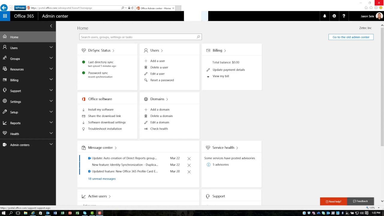 Office 365 Admin Center - YouTube