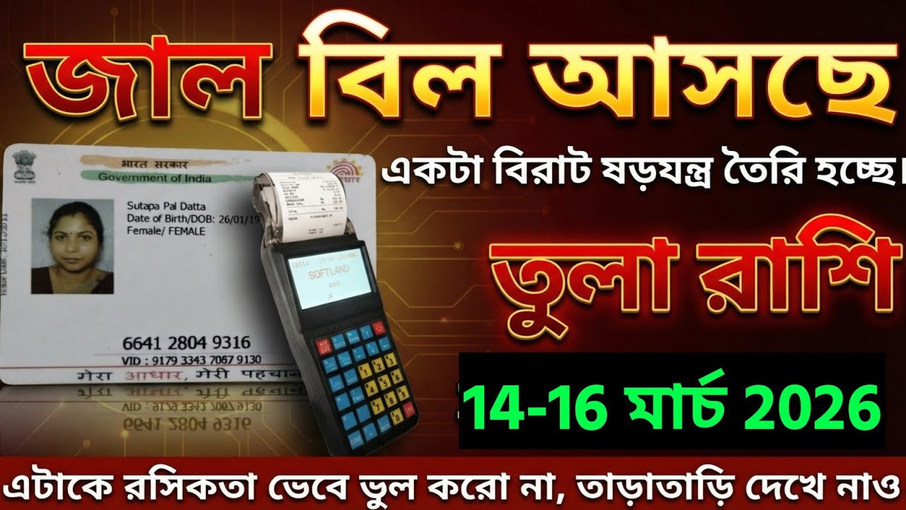 তুলা রাশি,২৫ ফেব্রুয়ারী, ২০২৬ জাল বিল আসছে একটা বিরাট ষড়যন্ত্র তৈরি হচ্ছে।