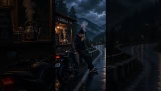 He stopped at the edge… and just breathed 🌧️ #midnightride #latenightfeels #animeaesthetic