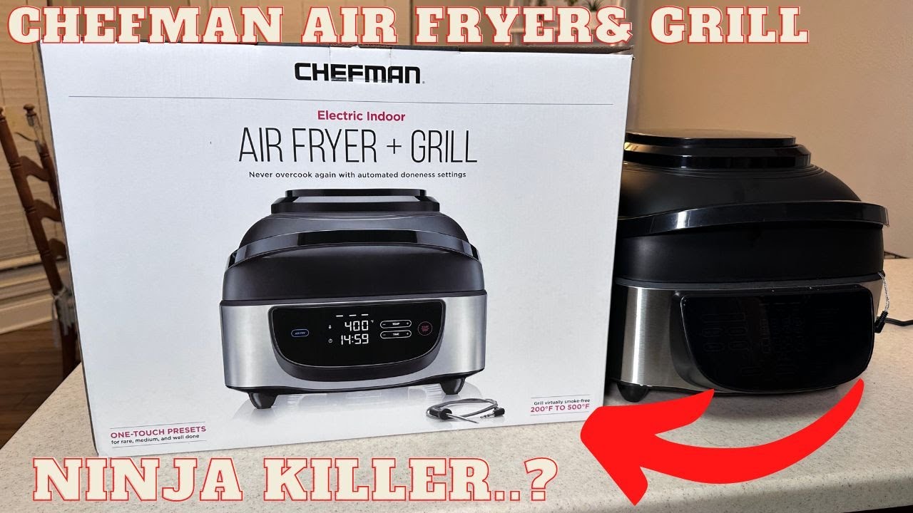Chefman Indoor Grill Air Fryerwith Temp Probe 