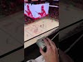  pressing the new detroit red wings goal horn button  at little caesars arena redwings goalhorn