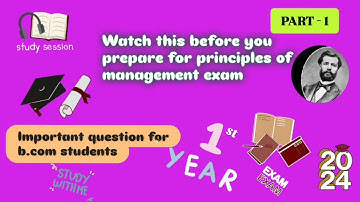 Dont Miss these Important questions For Principles of Management Exam | B.Com | Madras University